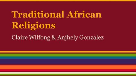 Traditional African Religions