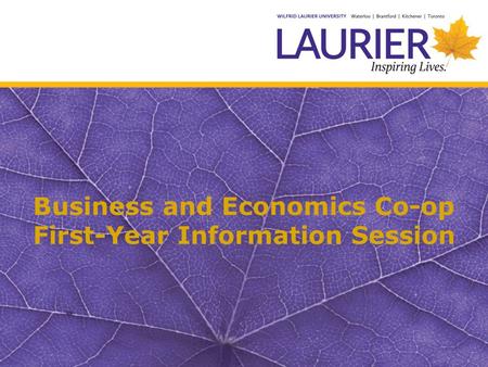 Business and Economics Co-op First-Year Information Session.