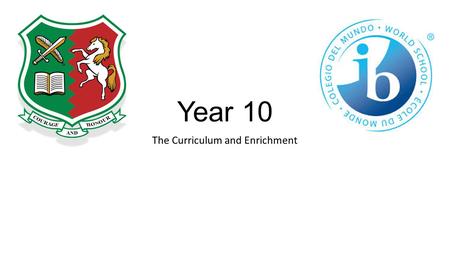 Year 10 The Curriculum and Enrichment. Curriculum Team Jane Bishop: Assistant Head Teacher Strategic leadership for Years 10 – 11 Craig Sullivan Curriculum.