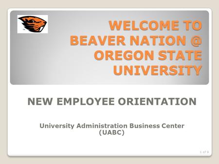 WELCOME TO BEAVER OREGON STATE UNIVERSITY