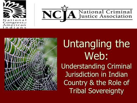 Untangling the Web: Understanding Criminal Jurisdiction in Indian Country & the Role of Tribal Sovereignty.