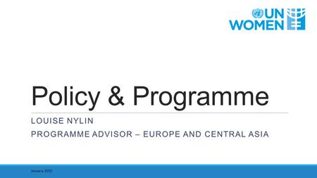 Louise nylin Programme Advisor – Europe and central Asia