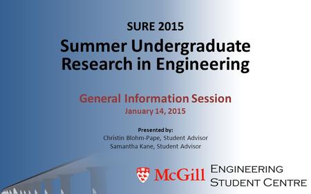 Summer Undergraduate Research in Engineering