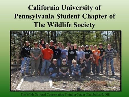 California University of Pennsylvania Student Chapter of The Wildlife Society The Wilds National Conservation Training Center (Cumberland, OH)