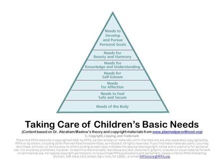 Taking Care of Children’s Basic Needs