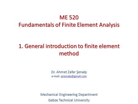 1. General introduction to finite element method