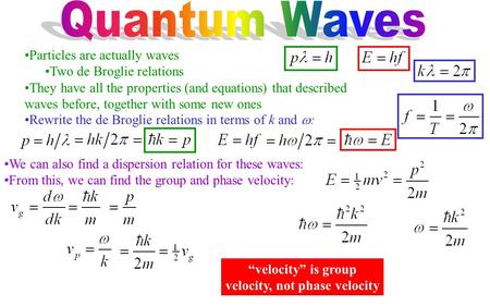 “velocity” is group velocity, not phase velocity