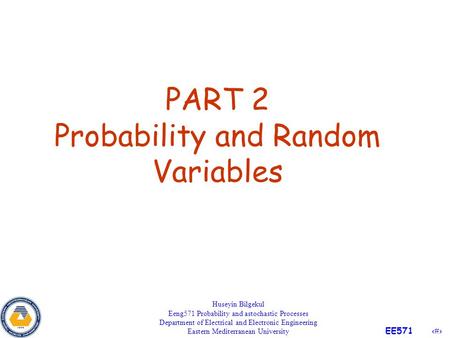 PART 2 Probability and Random Variables