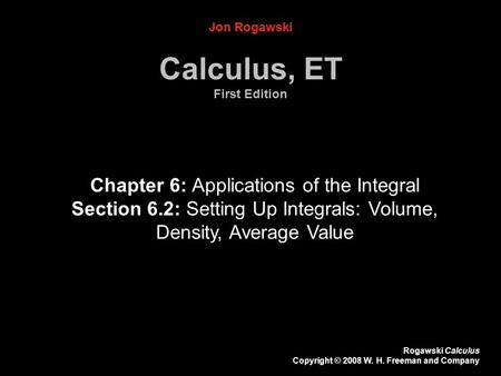 Calculus, ET First Edition