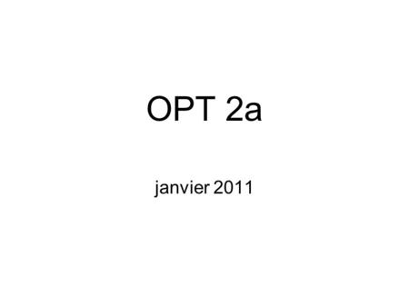 OPT 2a janvier 2011. Describing a person.