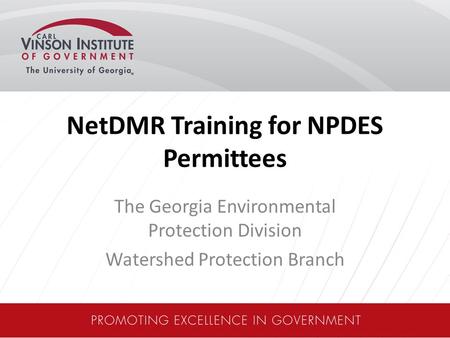 NetDMR Training for NPDES Permittees