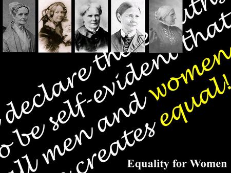 I. The Roots of The Movement. I. The Roots of The Movement. Women had few rights before the 1840’s Women could not vote or hold an office. Women.