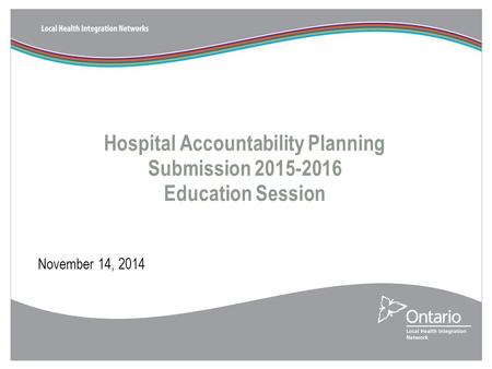 Hospital Accountability Planning  Submission Education Session