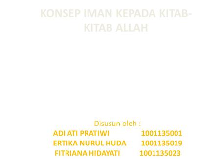 KONSEP IMAN KEPADA KITAB-KITAB ALLAH