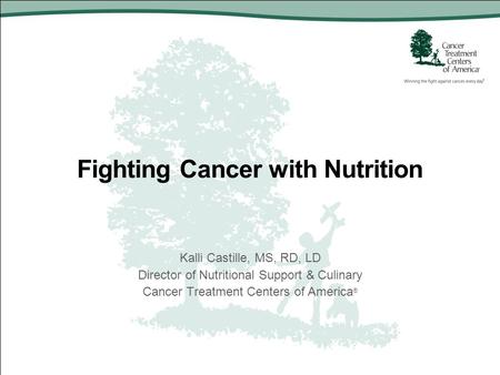 Fighting Cancer with Nutrition