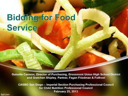 Bidding for Food Service