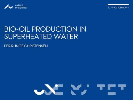 Bio-oil production in superheated water