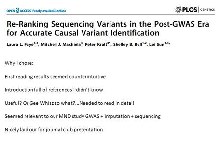 Why I chose: First reading results seemed counterintuitive Introduction full of references I didn’t know Useful? Or Gee Whizz so what?...Needed to read.