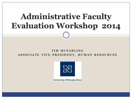 Administrative Faculty Evaluation Workshop 2014