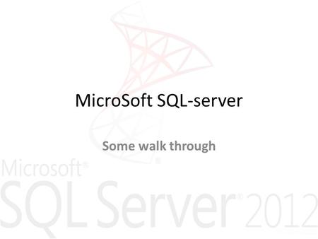 MicroSoft SQL-server Some walk through. lv/09-2008 Figures & some text from: © Pearson Education Limited 1995, 2005 2 Functions For a DBMS #1 Data storage,