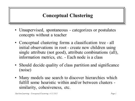 Conceptual Clustering