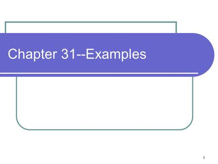 1 Chapter 31--Examples. 2 Problem You want the current amplitude though a 0.45 mH inductor (part of the circuitry for a radio receiver) to be 2.6 mA when.