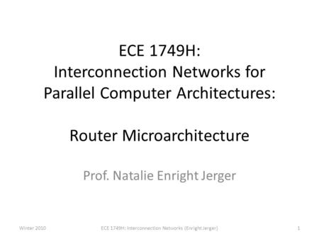 Prof. Natalie Enright Jerger