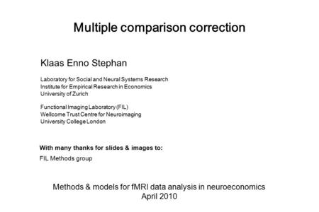 Multiple comparison correction