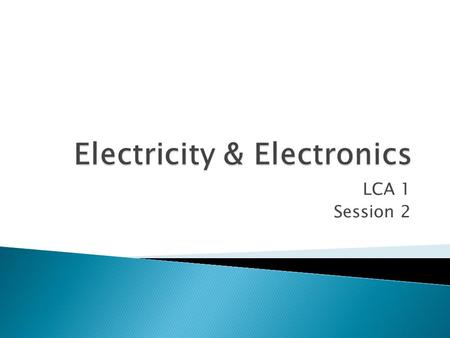 Electricity & Electronics