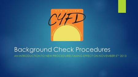 Background Check Procedures