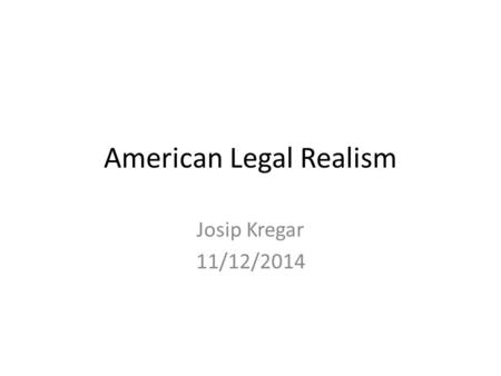 American Legal Realism