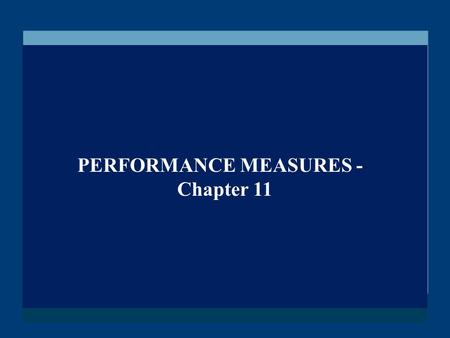 PERFORMANCE MEASURES -