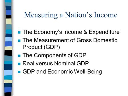 Measuring a Nation’s Income