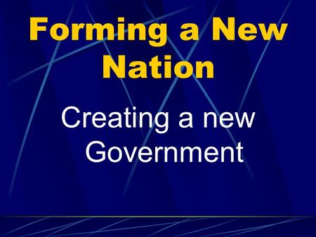 Forming a New Nation Creating a new Government The beginnings of US government Magna Carta: this document limited the power of the monarchy. It established.