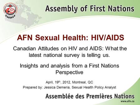 AFN Sexual Health: HIV/AIDS