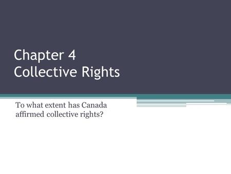 Chapter 4 Collective Rights