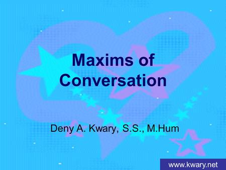 Maxims of Conversation