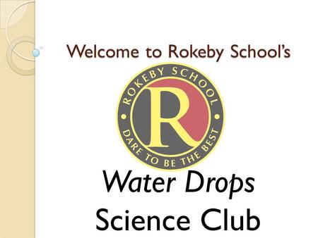 Welcome to Rokeby School’s Water Drops Science Club.