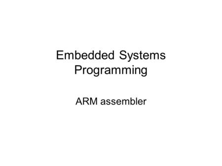 Embedded Systems Programming