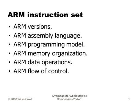 Overheads for Computers as Components 2nd ed.