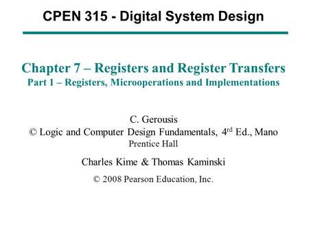 CPEN Digital System Design