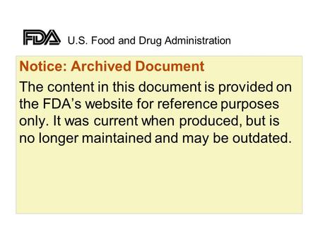 U.S. Food and Drug Administration