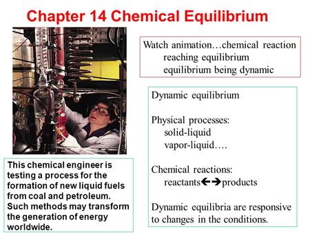 Chapter 14 Chemical Equilibrium