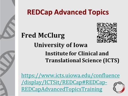 REDCap Advanced Topics