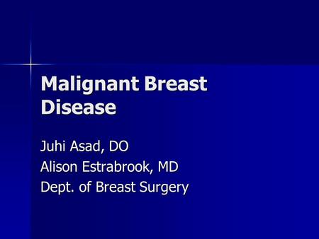 Malignant Breast Disease