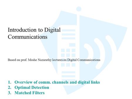 Introduction to Digital Communications