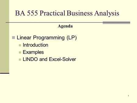 BA 555 Practical Business Analysis