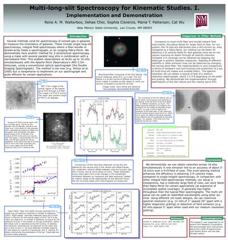 Multi-long-slit Spectroscopy for Kinematic Studies. I. Implementation and Demonstration Rene A. M. Walterbos, Jiehae Choi, Sophia Cisneros, Maria T. Patterson,