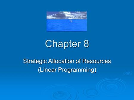 Strategic Allocation of Resources (Linear Programming)