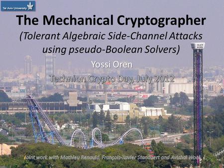 The Mechanical Cryptographer (Tolerant Algebraic Side-Channel Attacks using pseudo-Boolean Solvers) 1.